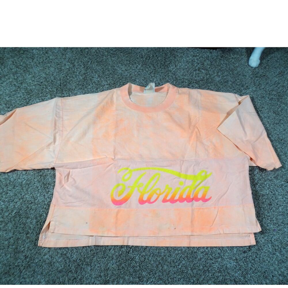 Vintage 90s Florida Sport Surf Oversized Crop Tee One Size OSFA